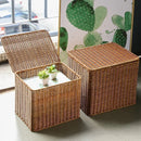 Axyaa Rattan Laundry Basket with Lid - Plus Size Home Organizer for Wardrobe
