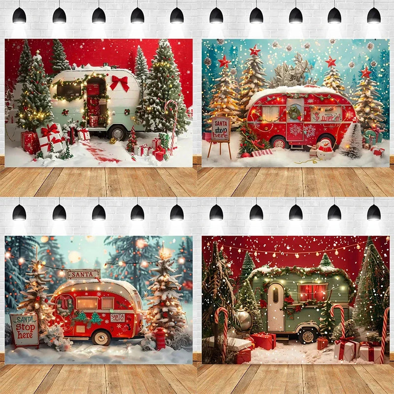 Axyaa Christmas Party Decoration Background Cloth Car & Tree Hanging Cloth