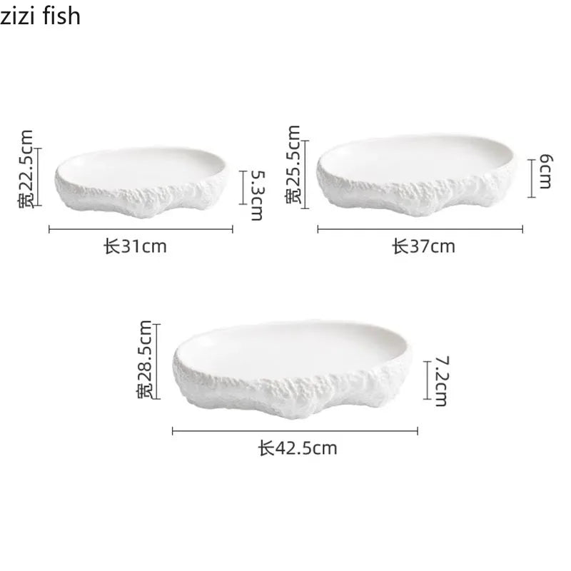 Axya Rock Texture Ceramic Dinner Plate Set