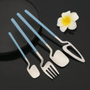 Axyaa Matte Flatware Set - Stainless Steel Knife Fork Spoon Dinnerware