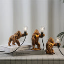 Axya Mini Gorilla Table Lamp: Black White Golden Monkey Desk Light