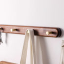 Axyaa Black Walnut Wood Clothes Hook: Stylish Brass Wall Hanger for Bedroom & Foyer