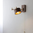Axyaa Walnut Ash Wood LED Wall Sconce with Pull Chain Switch for Indoor Lighting