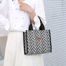 Axyaa Wave Pattern Lunch Bag: Stylish & Spacious Tote for Work, Picnics, & Shopping