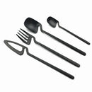 Axyaa Black Matte Stainless Steel Dinnerware Set for Elegant Dining