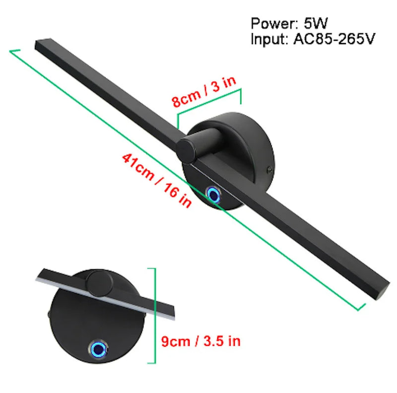 Axyaa Nordic LED Wall Lamp, 300° Rotation, 41CM Linear Vanity Light
