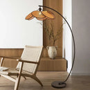 Axyaa Rattan LED Floor Lamp Nightlight for Home Decor Living Room Bedroom