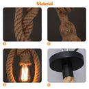 Axyaa Industrial Pendant Lamp Holder with Hemp Rope - 1/2/3/4/5 Heads