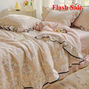 Axyaa Kapok Double-Layer Ruffle Leaf Edge Summer Quilt Set - 4 Piece