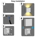 Axyaa Modern 6W LED Wall Sconces for Indoor Outdoor Living Room Bedroom