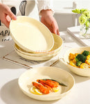 Axyaa Cream Love Plates Set of 4 - Ceramic Tableware for Dessert & Breakfast