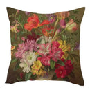 Axyaa Vintage Flowers & Birds Oil Painting Pillow Cover