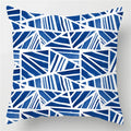 Axyaa Blue Geometric Marble Stripe Line Pillowcases - Set of 2