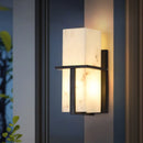 Axyaa Black Stainless Steel Artificial Marble Wall Lamp for Indoor Parlor Bedroom Lighting