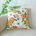 Axyaa Embroidered Flowers Cotton Pillowcase - Home Decor Pillow Cover