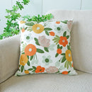 Axyaa Embroidered Flowers Cotton Pillowcase - Home Decor Pillow Cover