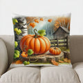 Axyaa Autumn Pumpkin & Candles Pillow Cover - Sofa, Bedroom, Car Decor