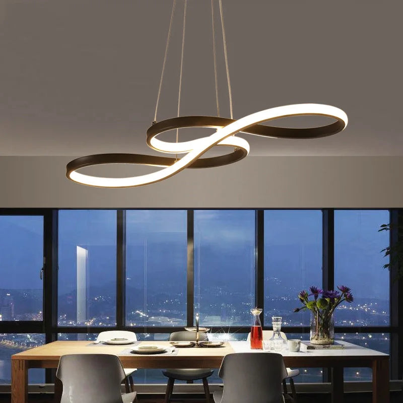 Axyaa Nordic Ring Chandelier LED Indoor Lighting for Living Room, Kitchen, and Bar