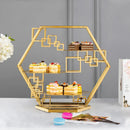 Axya Gold Dim Sum Display Rack: Creative Cake & Snack Stand, Dessert Table Decor