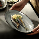 Axyaa Large Oval Ceramic Fish Plate | High-End Serving Platter