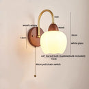 Axyaa Modern Wood Glass LED Wall Light for Living Room Bedroom Balcony