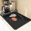 Axyaa Silicone Pumpkin Drying Mat: Halloween Kitchen Decor Absorbent Placemat & Cup Holder