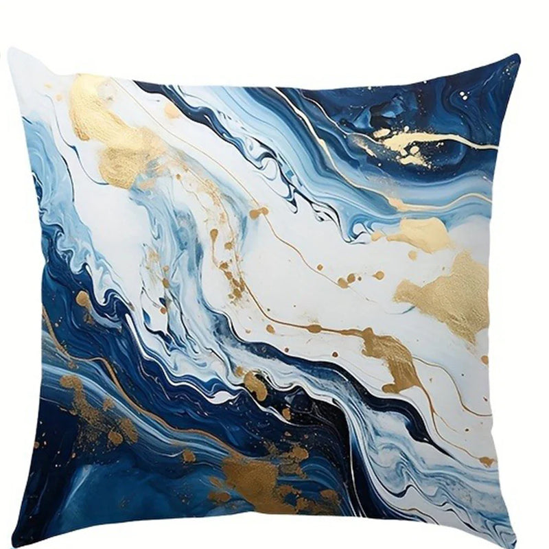 Blue Marble Texture Pillowcase: Axyaa Nordic Style Sofa Cushion Cover