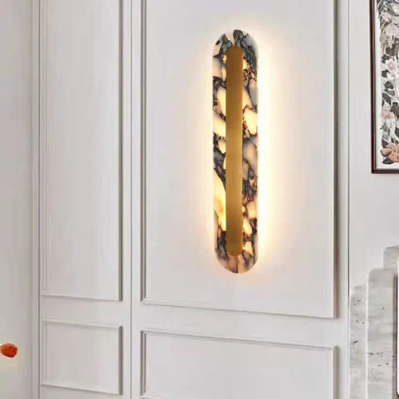Axyaa Gold Marble LED Wall Light for Home and Business Decor
