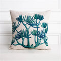 Axyaa Green Cactus Linen Pillow Cover 45x45cm for Home Decor sofa, Bedside, Office