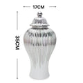 Axyaa Ceramic General's Vase in Electroplated Gold Finish