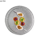 Axyaa Clear Glass Dinner Plate Set - Elegant Flat Dessert Snack Pasta Salad Tableware