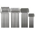 Axyaa 24Pcs Stainless Steel Flatware Set: Matte Knife Fork Spoon Teaspoon for Dining & Kitchen