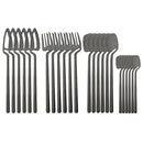 Axyaa 24Pcs Stainless Steel Flatware Set: Matte Knife Fork Spoon Teaspoon for Dining & Kitchen