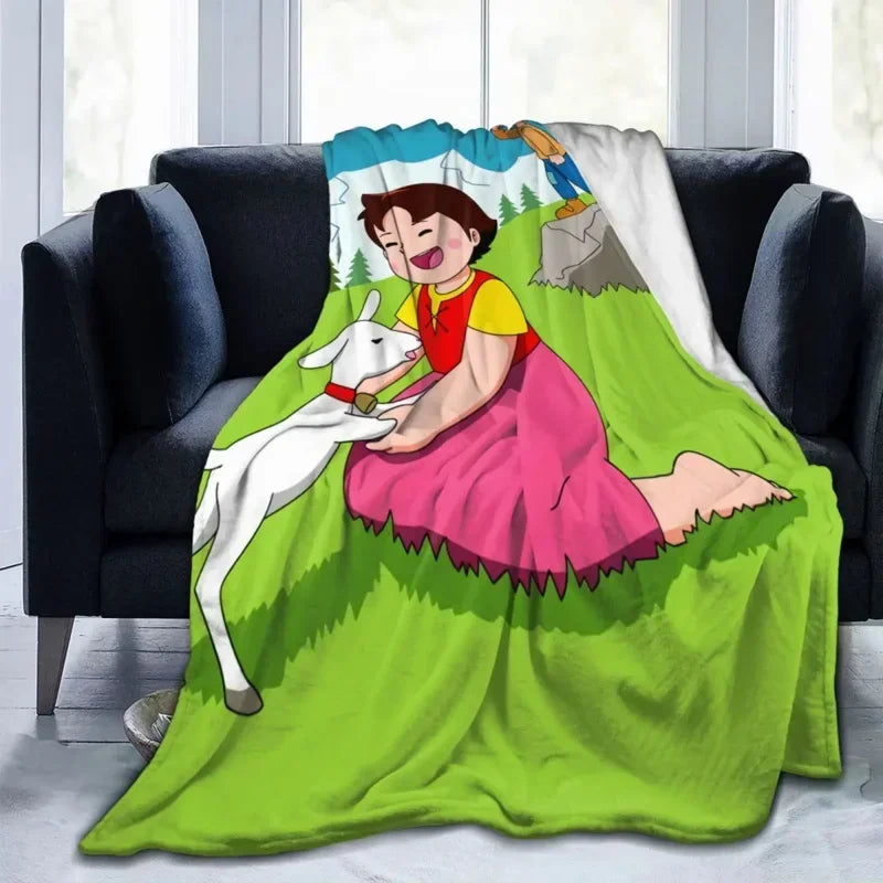 Heidi Alps Fleece Blanket Soft Cozy Throw Bedding for Sofa by Axyaa