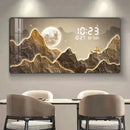 Axyaa Light Luxury Wall Clock with Digital Display and Silent Perpetual Calendar