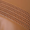 Axyaa Orange Leather Woven Cushion for Stylish Living Room Sofa Home Decor