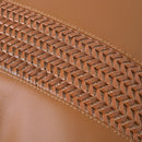 Axyaa Orange Leather Woven Square Pillow for Villa Living Room Sofa