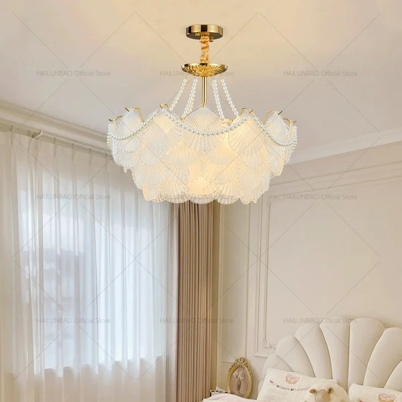 Axyaa French Chandelier: Elegant Cream Crystal Light for Luxury Living & Dining Rooms