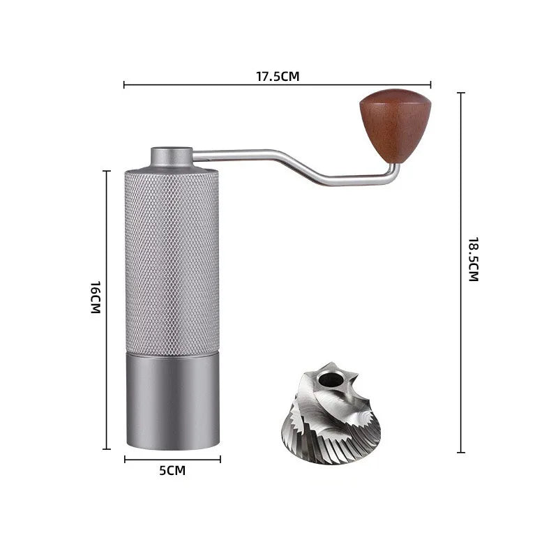 Axyaa Stainless Steel Manual Coffee Grinder with Extended Handle