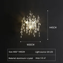 Axyaa Gold Aluminum Crystal Wall Lamp for Modern Luxury Living Room