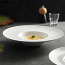 Axyaa White Ceramic Soup Plate for Molecular Cuisine and Restaurant Dining