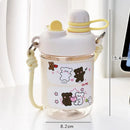 Axyaa Kawaii Boba Water Bottle with Straw Tea Infuser, 500ml