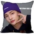 Axyaa Satin Hwang Hyunjin Pillow Cover - Decorative Bedroom Office Pillowcase Square Zipper Case