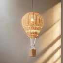 Axyaa Rattan Hot Air Balloon Chandelier for Children's Room