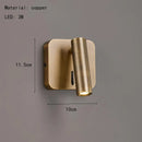 Axyaa Brass LED Wall Light Switch 4000K Copper Gold Black Silver Bedroom Reading