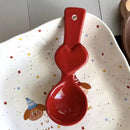 Axyaa Kawaii Hearts Soup Spoon: Cute Hand-Painted Ceramic Tableware
