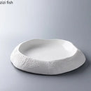 Axyaa Stone Pattern Ceramic Dinner Plate Set