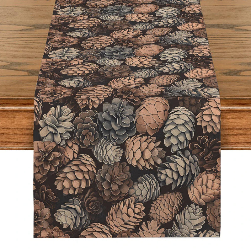 Axyaa Pine Cones Table Runner for Kitchen & Holiday Dining