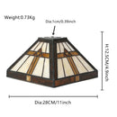 Axyaa Vintage Square Stained Glass Lampshade for Table, Pendant, Floor Lamps