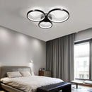 Axyaa Modern LED Chandelier Black/Gold Light Luxury Circular Ring Ceiling Fixture